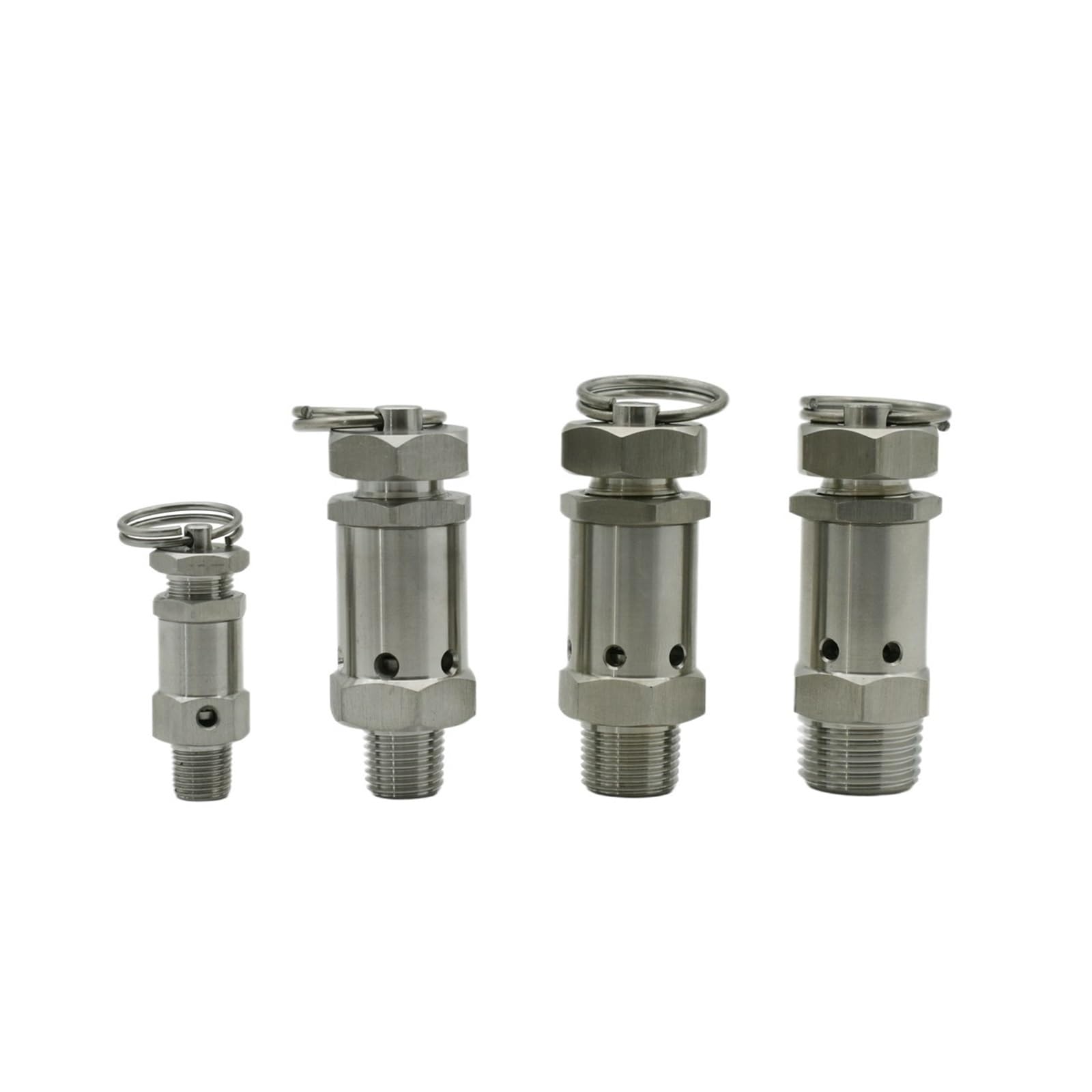 Sicherheitsventil Federsicherheitsventil 304 Edelstahl 1/8'1/4' -1/2' BSPT NPT Außengewinde 1-10 Bar Auspuff for Luftkompressoren für Warmwasserbereiter