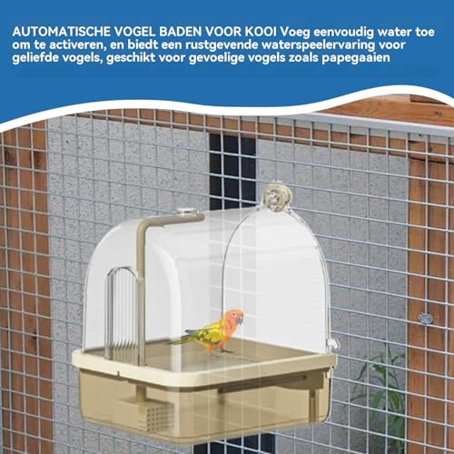 Baño de pájaros resistente a la masticación con doble flujo para cría de loros 4