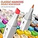 VIBEX 80 Colors Alcohol Markers with Base Dual Tip Drawing Markers for Adult and Kids Comics Coloring Sketching Illustration - Refillable (80 White)
