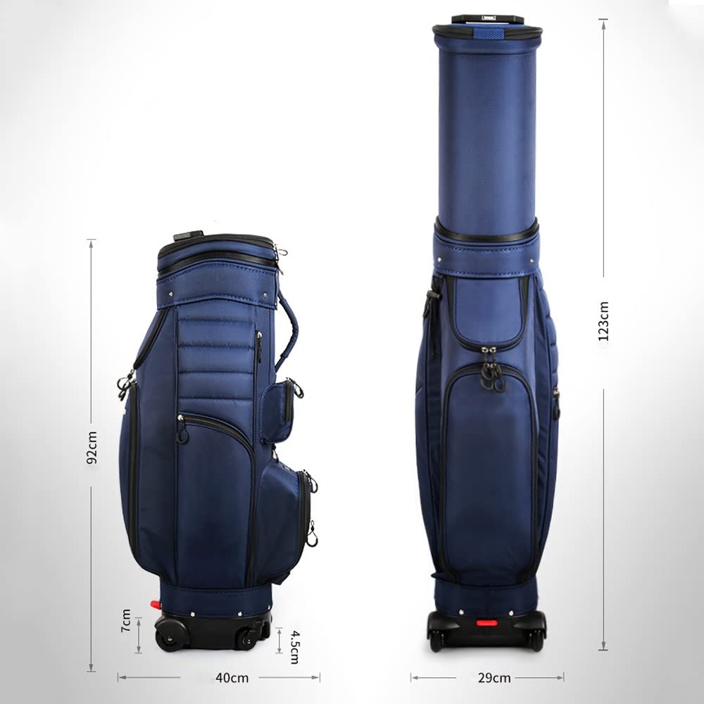 Torba golfowa dla kobiet i mężczyzn, przenośna, wysuwana torba golfowa z 4 kółkami, łatwa do przenoszenia i podróży (Black)