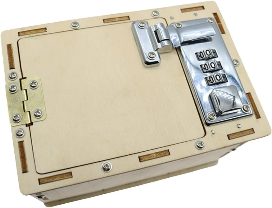 Wood Lockbox Password Box Toy DIY Password Box Small