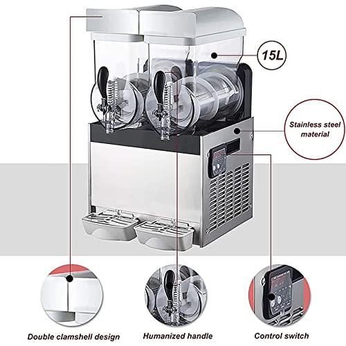 Commercial Ice Slush Maschine, 45L Theke Snow Slushie Maker, Edelstahl Elektrische Eis Slushy Maschine Smoothie Frozen… – Bild 7