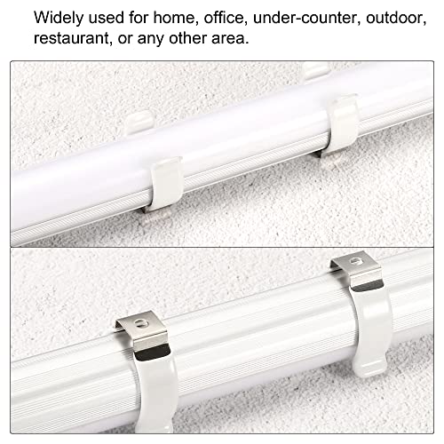 Image of MECCANIXITY T8 U Clips Holder Bracket for LED Light Bulb Mounting Bracket Support Stainless Steel Fluorescent Tube Holder Lighting Accessories Pack of 6