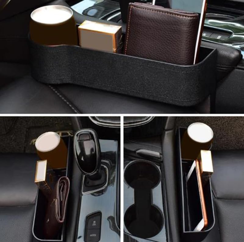 Organisateur Espace Siège Auto - Avec Porte-gobelet & Trou Câble | Pour BMW Série 1, Rangement Pratique