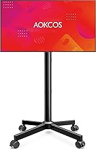 AOKCOS TV Stand Rollable for 32-65 Inch TVs, Tilting & Height Adjustable TV Stand with Wheels, Screwless Design, TV Stand, Floor Stand, Universal Max VESA 400 x 400 mm, 40 kg