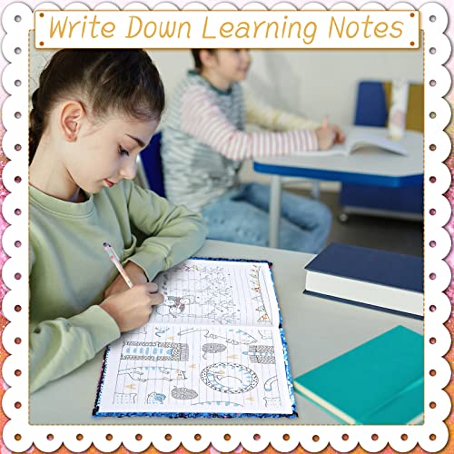 Image of Outus 4 Pcs Sequin Girls Journal Valentines Journal Gift with Color Gel Ink Pens Glitter Notebook Flip Writing Diary for Kids Girl Writing Drawing Travel Gifts(Blue Rosy,Heart)