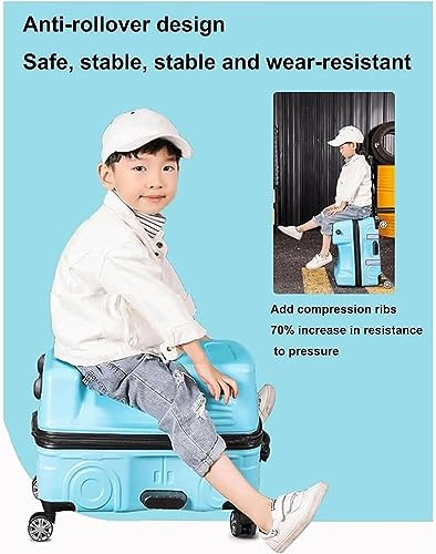 Luggage Suitcase Carry on Luggage Creative Riding Suitcases Portable Luggage Boys and Girls Travel Hard Suitcase Checked Luggage, 20inch, Pink/1825(Yellow,20inch)4