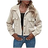 🌸Damen Jeansjacke Reverskragen Kurz Lässig Denim Jacket mit Knöpfen Stretch Jacke Sommer Frühling Mantel Coat Outwear Outdoorjacke Jacke Damen Langarm Casual Jacke Mode Bomberjacke Damen Kurz Jacke Reißverschluss Stehkragen Outwear