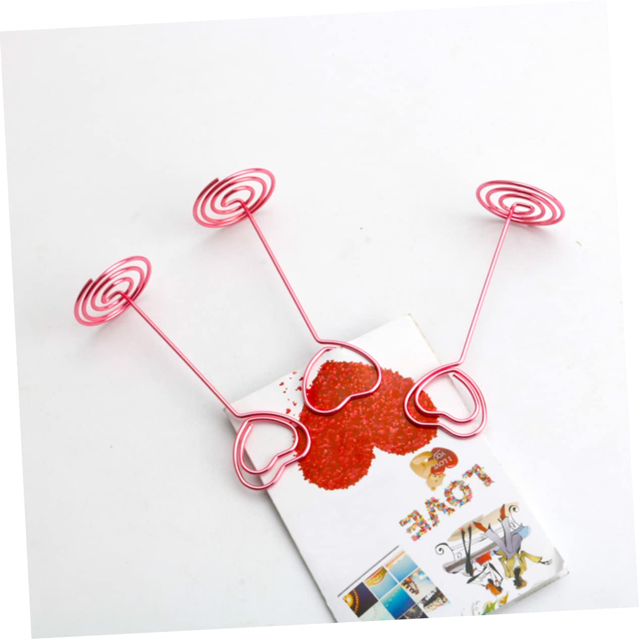 12 Portacarte A Forma Di Cuore - Portafoto E Segnaposto - Per Scrivania, Matrimoni, Ufficio - Argento/Oro - Foto 6