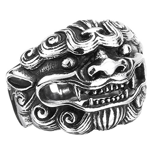 Image of Genuine Stainless Steel Ring for Men Fashion Punk Rock 3D Animal Rings