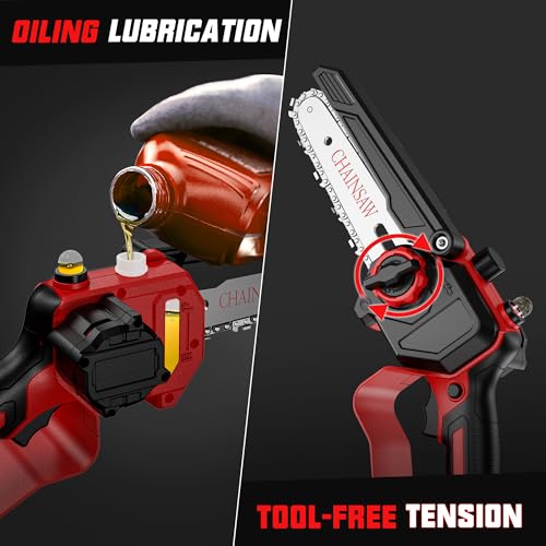 Avhrit BLX-125 2-In-1 Cordless Pole Saw & Mini Chainsaw, 2X4.0Ah Battery Powered 6 Inch Electric Pole Saw thumb #5