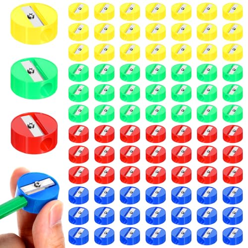 Kifmurase 800Pcs Mini Bulk Handheld Pencil Sharpeners, Portable Manual Pencil Sharpeners, Colorful Round Manual Sharpener for Classroom, Compact Crayon Sharpener, Back to School Supplies