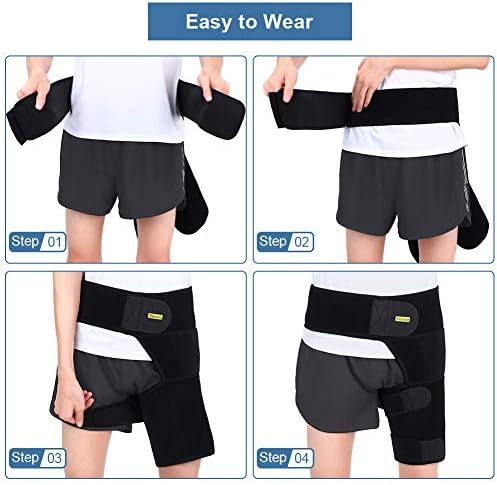 Yosoo YHG0022 Groin Support Bandage, Adjustable Thigh Support Brace with Compression Wrap and Strong Hook&Loop Straps for Joint, Pulled Groin, Sciatic Nerve, Hip, Thigh, Hamstring Injury