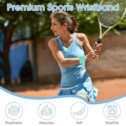 Image of 8 Pack Wrist Sweat Bands for Men Women, Absorbent Sports Wristband