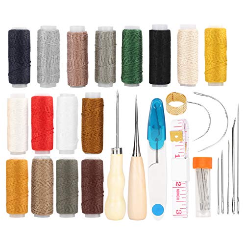 Kit de ferramentas para artesanato em couro, kit de costura para artesanato em couro 48 unidades Kit