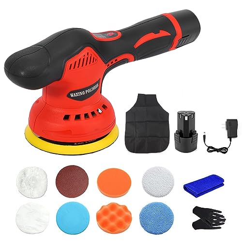 Xtahdge Pulidora pulidora sin escobillas de batería de litio recargable de 12 V con velocidad variable, 8 velocidades variables 5500 RPM para pulidora/pulidora/lijadora