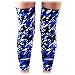 COOLOMG (Pair) Basketball Knee Pads For Kids Youth Adult Long Leg Knee Sleeves Protector Gear EVA Digital Camo Blue Navy Large