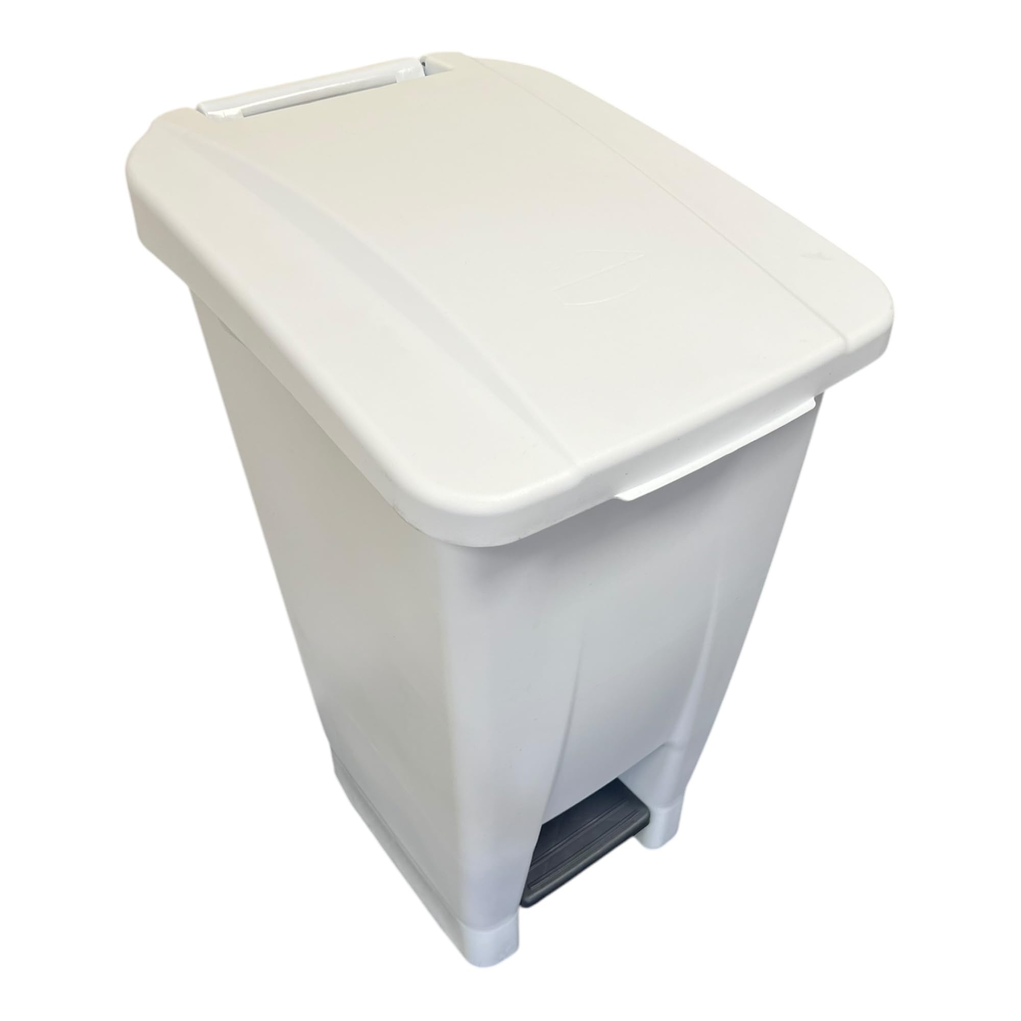 Chabrias Ltd 60 Litre White Step On Pedal Bin for Schools, Medical, and Waste Management Nestable Plastic Bin with Wheels and Handle โ image 1