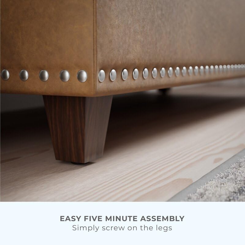 Image of Ottoman Bench with Storage, Ottoman Bench with 2 Seater Sofa Bench, Upholstered Bedroom Bench with Button-Tufted, Entryway Bench Storage Bench for Living Room Bedroom Office