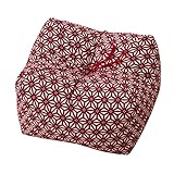 エムール 日本製 天然そばがら 正座クッション そばがら枕 中(22×22×13cm) 麻の葉 あか