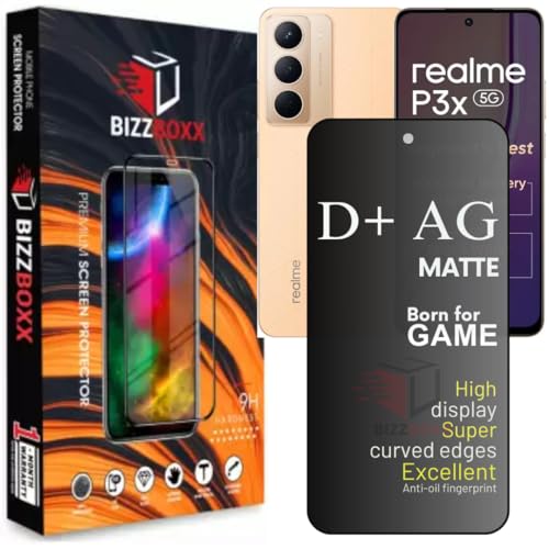 Image of Compatible With realme P3x 5G D+ AG Matte Tempered Glass Screen Guard Protector Anti Fingerprint Gaming Special With Camera Cut (Realme P3x)- Pack of 1
