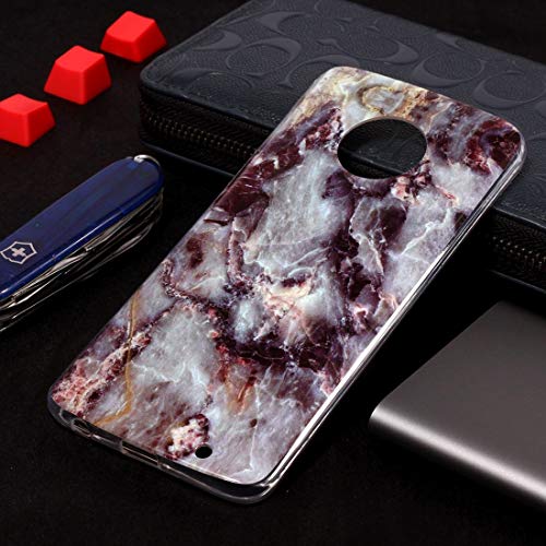 Coque Motorola Moto G6 Plus 2018 marbre anti-choc silicone souple gris