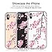 BICOL iPhone Xs Max Case,Pink Cherry Blossom Floral Flower Pattern Clear with Design Transparent Plastic Hard Back Cover with Soft TPU Bumper Protective Phone Case for Apple iPhone Xs Max
