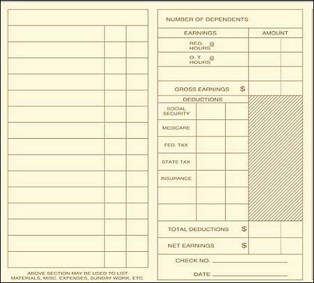 Egp Pocket Size Weekly Time Record, Size 8 X 5, Quantity 250 #TOP2