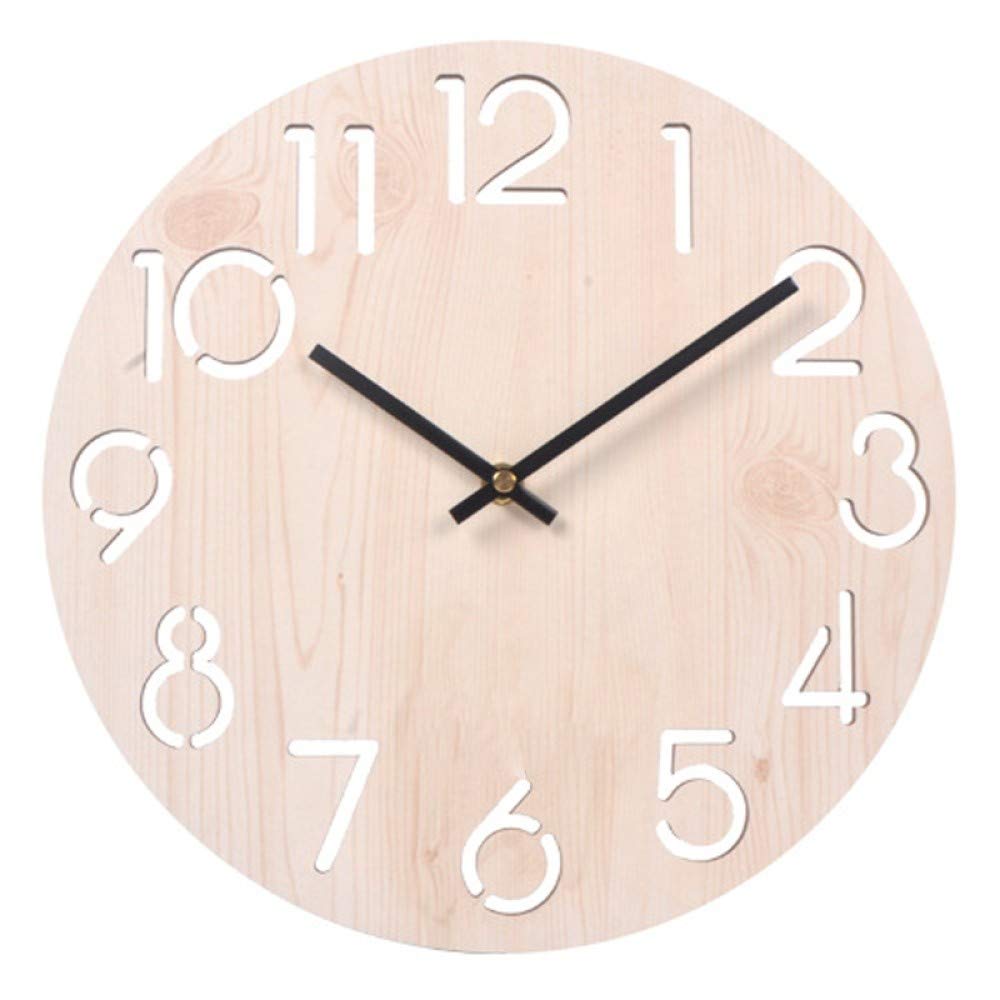 Horloge murale 3d en bois silencieuse et épurée pour sublimer votre salon