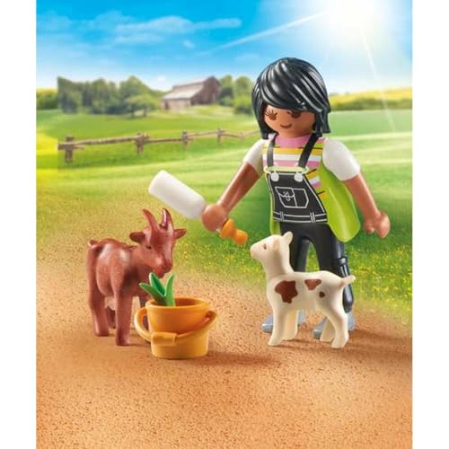 Fermière Avec Chèvre Et Chevreau Playmobil La Boite - vue 6
