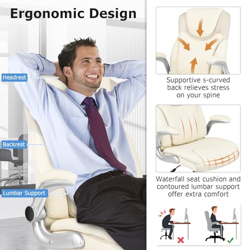 Chaise de bureau 350LBS reglable contre le mal de dos - 6