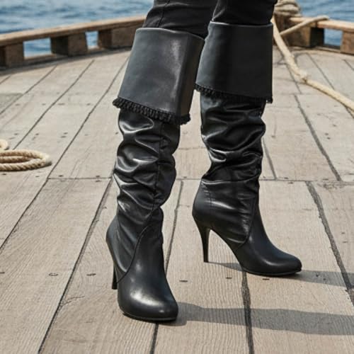 Medieval Pirate Boots for Women Halloween Renaissance Viking Victorian Boots Gothic Cosplay Costume Shoes3