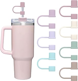 7Pcs Straw Cover Cap for Stanley Cup,Simple 10mm(0.4inch) Silicone Straw Toppers for Stanley 40&30oz Tumbler Accessories-Multicolor