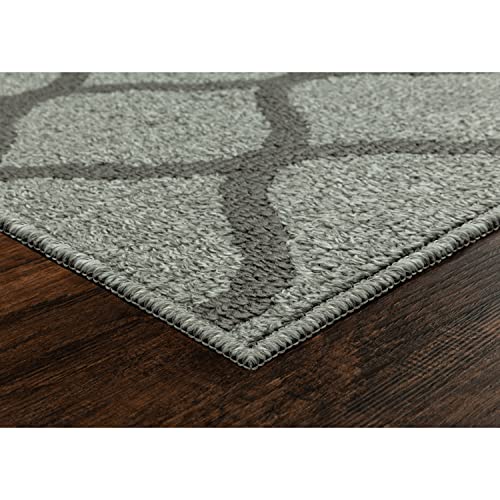 Maples Rugs Rebecca Contemporary Runner Rug Non Slip Hallway Entry Carpet [Made In Usa], 1'9" X 5', Silver #TOP5