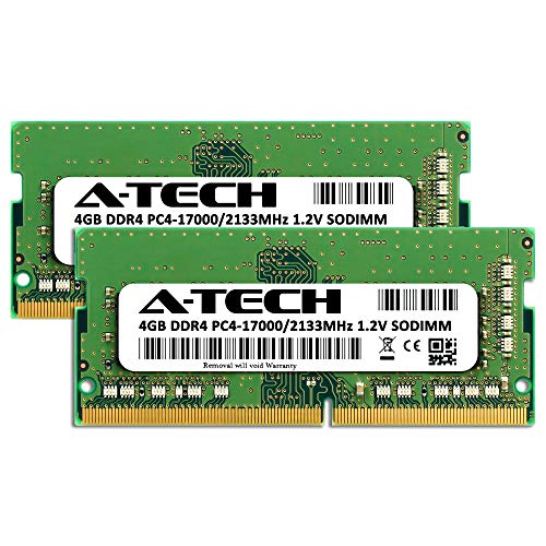 A-Tech 8GB (2x4GB) DDR4 2133MHz SODIMM PC4-17000 Non-ECC CL15 1.2V 260-Pin SO-DIMM Laptop Notebook Computer RAM Memory Upgrade Kit