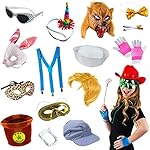 Funny Party Hats Photo Booth Props - for Parties - Assorted Kit (18 Pc Adult Props) - Image 2