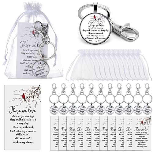 Llavero de cardenal para recuerdo conmemorativo de condolencias con tarjetas, 36 uds.