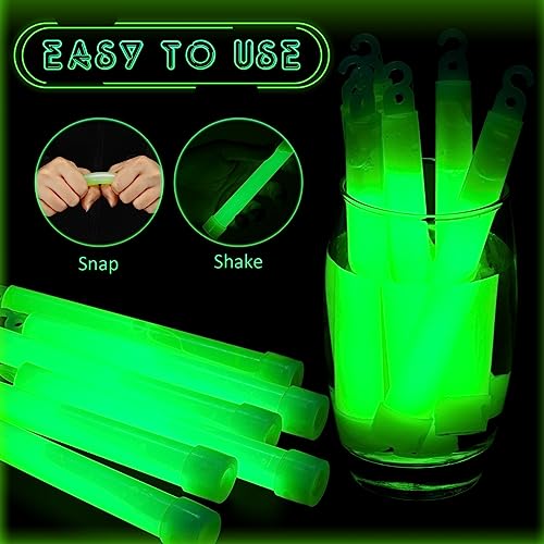 Sotiff SOTIFF-GLOW STICKS-17 Bright 6 Inch Large Glow Sticks Bulk Light Stick Green Emergency Glow In The Dark Sticks thumb #2