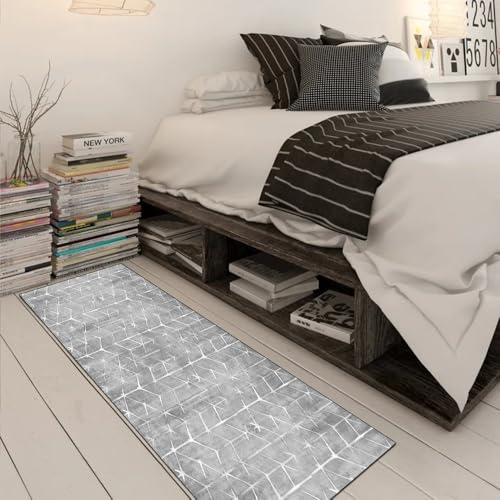 Alfombra de pasillo lavable para evitar resbalones gris 3