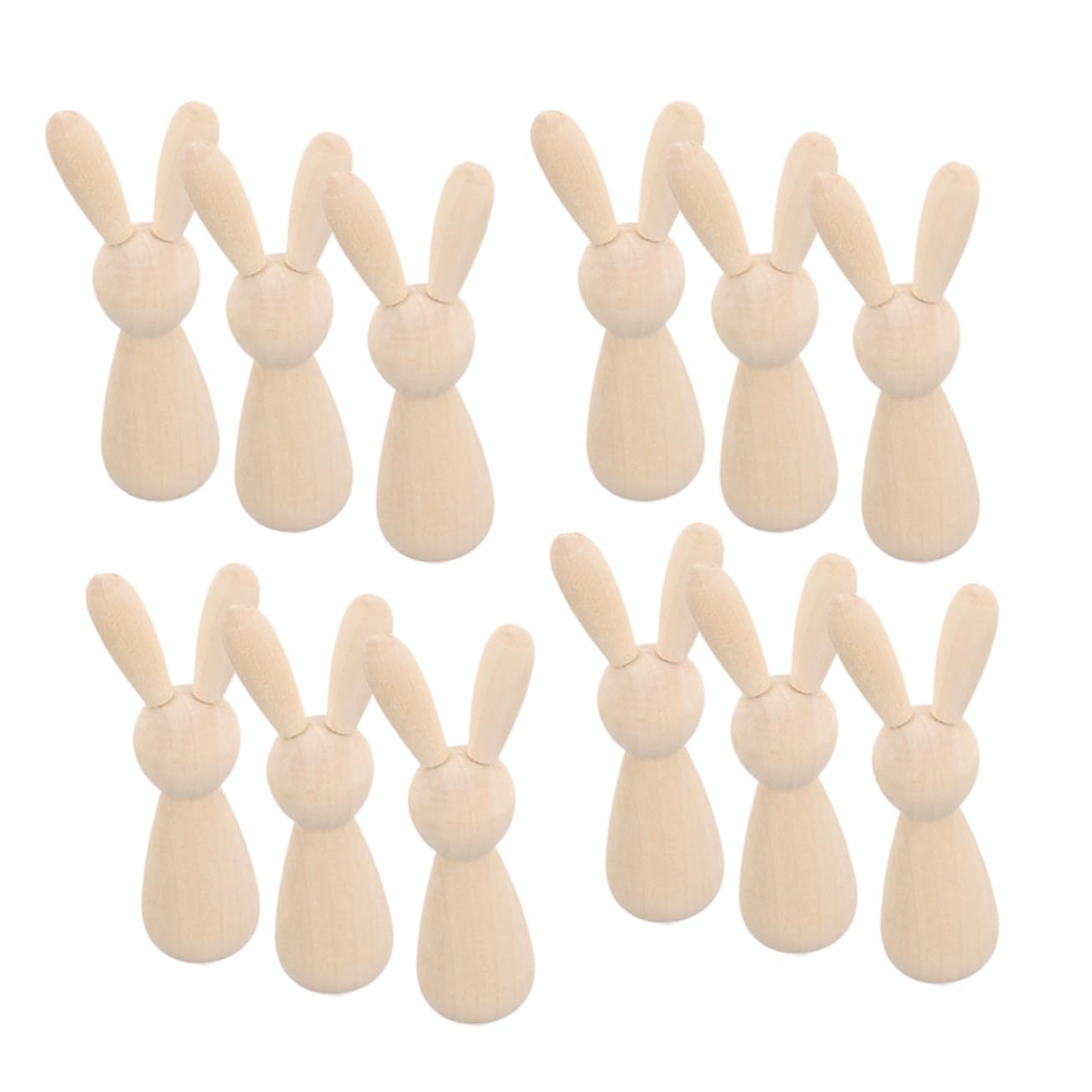 VILLCASE 5 Juegos Títere De Conejito Graffiti Madera Conejos Bricolaje Y Manualidades Figura De Conejo Diy Suministros De Bricolaje Para Niños Decoraciones De Mesa De Madera 12 Uds * 5