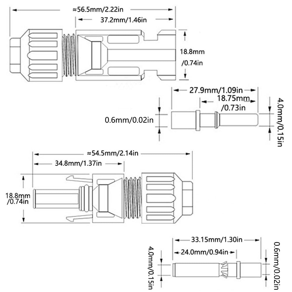40 paia di connettori per cavi solari, connettori maschio/femmina, connettori per cavi per pannelli solari, connettori fotovoltaici, connettori per pannelli solari e sistemi di pannelli solari