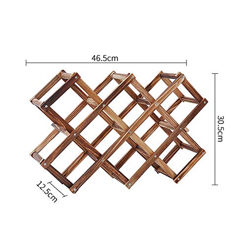 Casier à vin en bois pliable pour 10 bouteilles et verres - 7