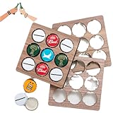 Generic 3 Pack Wooden Beer Cap Collector Coaster, Beer Cap Display, Bottle Cap Collection Mat Wood Coasters, Home Desktop Decorations, Gift for Dad, Beer Lovers