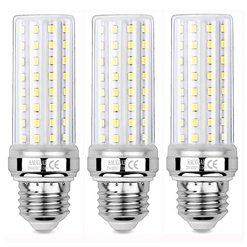 Sauglae 20W LED Mais Glühbirnen, 150W Glühlampen Äquivalent, 4000K Neutralweiß, 2000Lm, E27 Edison Schraube Glühbirnen, 3 Stück