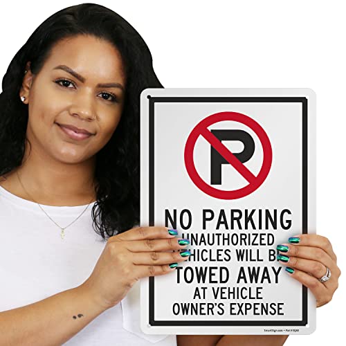 SmartSign 14 x 10 inch “No Parking Unauthorized Vehicles Towed Away