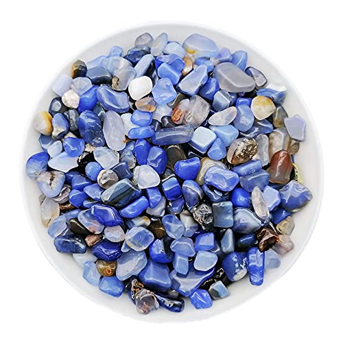 Image of 335g Assorted Blue Quartz Crystals Rocks Blue Crushed Crystal Quartz Tumbled Blue Rocks