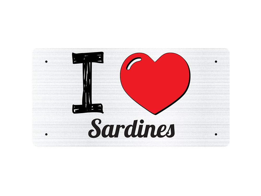 McMug - I Love Sardines - Metal Sign, Decorative Sign, 200mm x 100mm