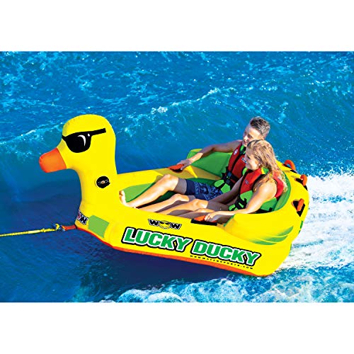 Wow World Of Watersports Lucky Ducky 1 Or 2 Person Inflatable Cockpit Towable Tube For Boating, 19-1040 #TOP1
