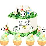 Tortendeko Fussball 15 Stück Fussball Kuchen Deko Kinder Fußball Geburtstagstorte Topper Fussball Figuren Geburtstag Fussball Tortendeko für Jungen Torten Deko Partydekoratione Sport Thema
