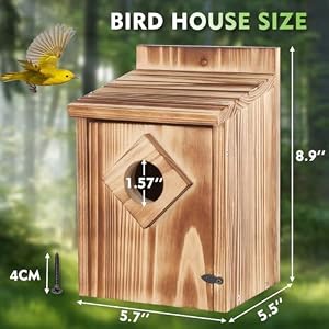 Gtongoko Bird Houses for Outside Clearance 1-3/5” Entrance Hole Wood Blue Birdhouses for Outdoors with Air Vents Easy to Clean Carbonized Wooden Nesting Box for Cardinals Swallows Finches Chickadee Gtongoko Bird Houses for Outside Clearance 1 35 Entrance Hole Wood Blue Birdhouses for Outdoors with Air Vents Easy to Clean Carbonized Wooden Nesting Box for Cardinals Swallows Finches Chickadee